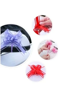 10pcs/Pack Snowflake Organza Ribbon Bows, Gift Wrapping Ribbons, Colorful Ribbons For Crafts, Parties, Weddings, Wedding Cars - Mint Green - View 2