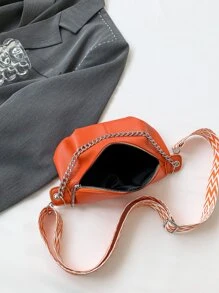 Chain Waist Bag Multifunctional Chest Pack Unisex Sports Shoulder Crossbody Bag - Burnt Orange - View 8