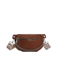 Multifunctional Chain Waist Bag/Chest Bag Unisex Sports Shoulder Sling Crossbody Bag