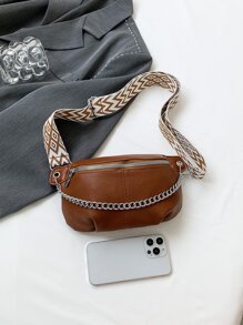 Multifunctional Chain Waist Bag/Chest Bag Unisex Sports Shoulder Sling Crossbody Bag