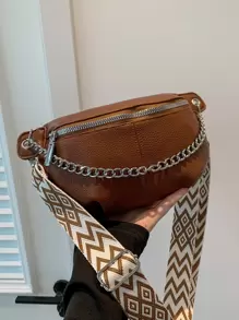 Multifunctional Chain Waist Bag/Chest Bag Unisex Sports Shoulder Sling Crossbody Bag