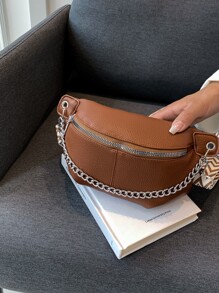 Multifunctional Chain Waist Bag/Chest Bag Unisex Sports Shoulder Sling Crossbody Bag