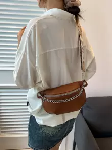 Multifunctional Chain Waist Bag/Chest Bag Unisex Sports Shoulder Sling Crossbody Bag