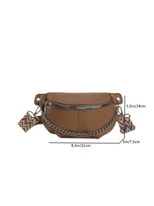 Multifunctional Chain Waist Bag/Chest Bag Unisex Sports Shoulder Sling Crossbody Bag