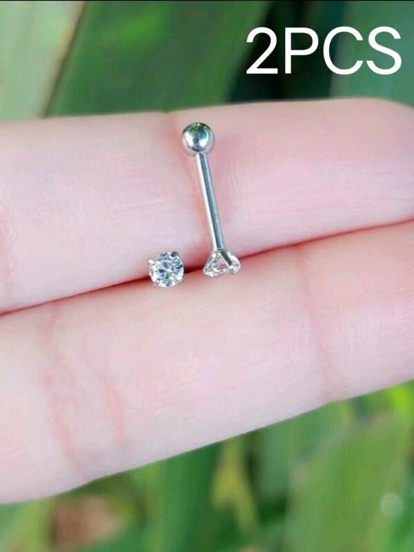 2Pçs Piercing Ponto De Luz 2.5mm   (Hélix/Tragus)