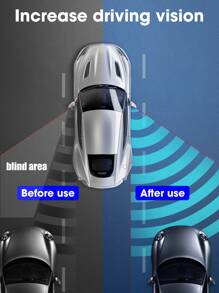 1pair Solid Car Blind Spot Mirror - Black - View 3