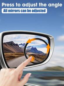 1pair Solid Car Blind Spot Mirror - Black - View 4