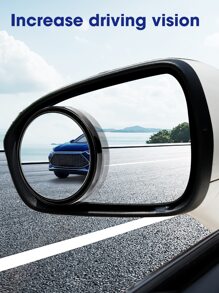 1pair Solid Car Blind Spot Mirror - Black - View 7