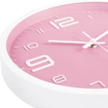 12寸時尚壁鐘,2023現代簡約客廳和臥室裝飾用品,創意靜音鐘,粉色 - 粉色 - 查看 5