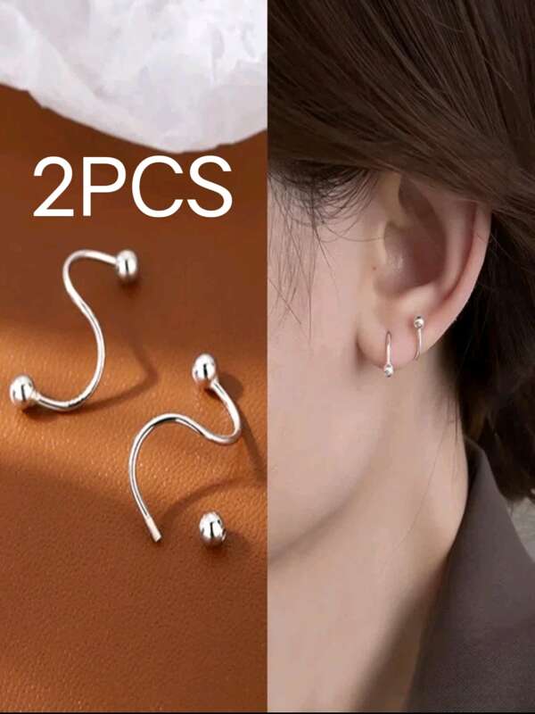2Unidades Piercing Espiral Twister Aço Cirúrgico Boca/orelha/cartilagem/septo/hélix/nariz/tragus