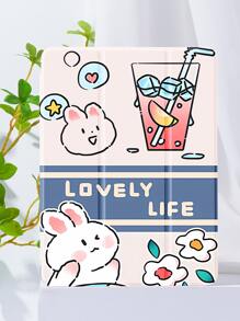 卡通兔子圖案矽膠防摔保護套適用於iPad - 彩色 - 查看 1