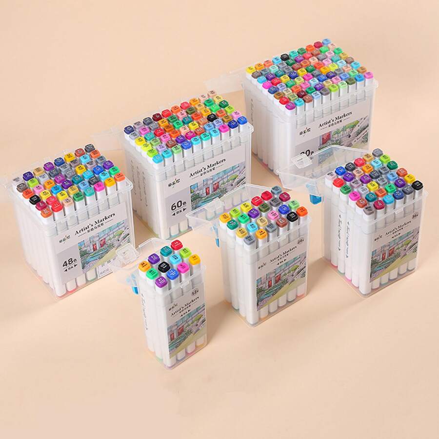 PP Thùng Hộp Quà Đóng gói Hai đầu Người đánh dấu Bộ Đối với Học sinh Tranh Nghệ Thuật , Màu sắc sẵn có - Nhiều màu - Xem 1