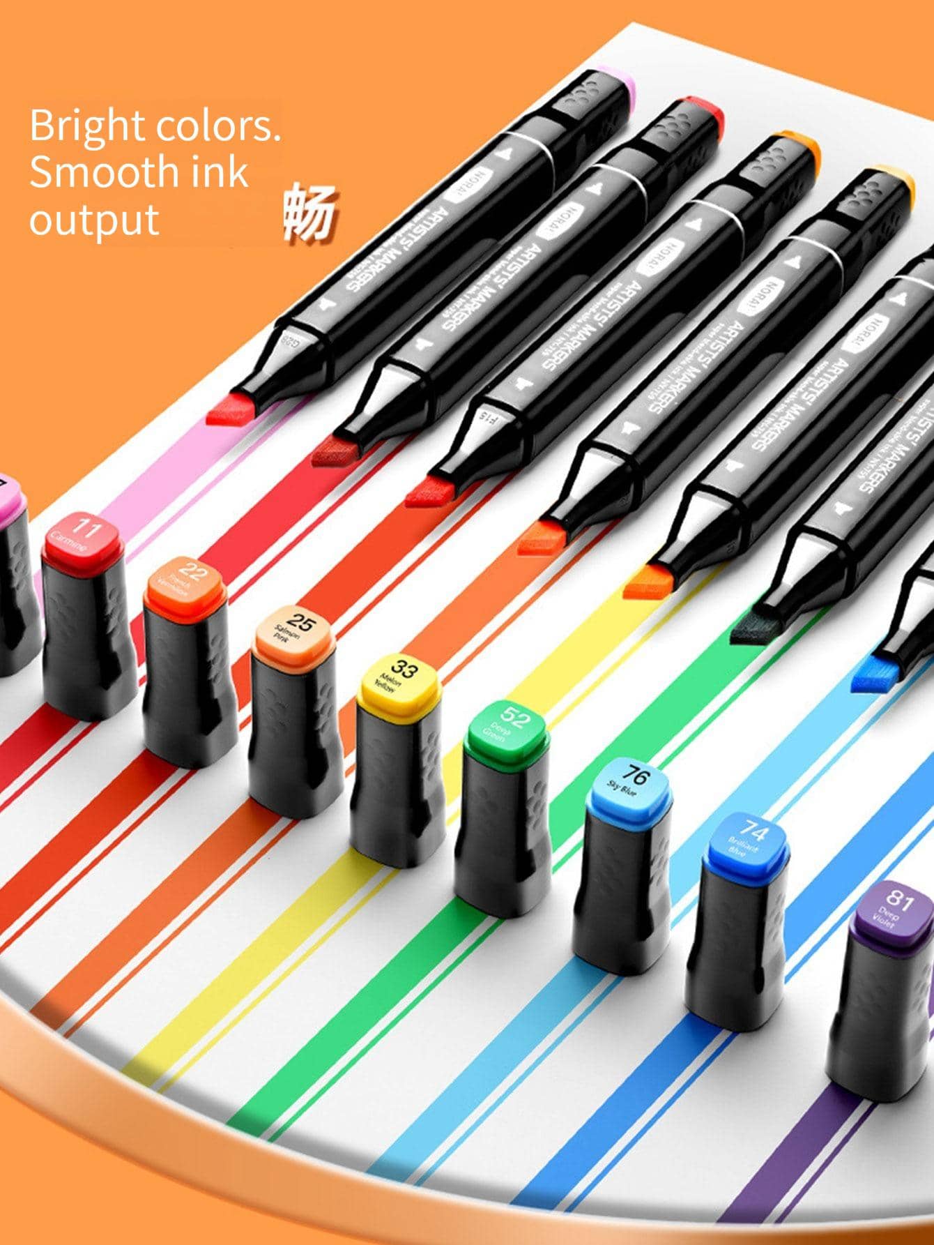 120pcs/Set Dual Tip Markers With 24/36/40/60/80/120 Different Colors