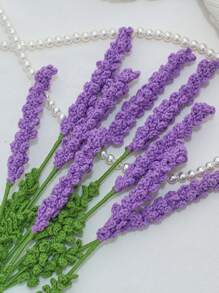 1pc Lavender Color Simulation Hooked Yarn Crochet Flower For Soothing Mind, Home Decoration - Purple - View 6