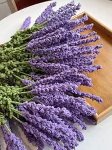 1pc Lavender Color Simulation Hooked Yarn Crochet Flower For Soothing Mind, Home Decoration - Purple - View 2