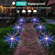 1set 90 Led Lawn Dandelion Light, Outdoor Waterproof Garden Christmas Decorative Light Solar Ground Plug Firework Light - Multicolor - View 7