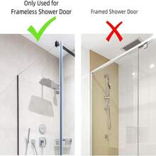 淋浴門鉤,1入組毛巾掛鉤無框玻璃淋浴門,重型不銹鋼浴室衣架不附帶穿孔,黑色 - 黑色 - 查看 8