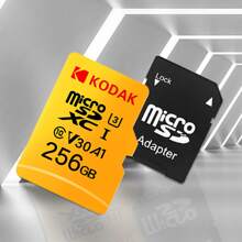 Kodak 柯達 1入組 256GB 記憶卡 U3 Mini SD 卡 Class 10 TF 快閃記憶體卡 Micro TF SD 卡記憶卡 - 黃色 - 查看 2