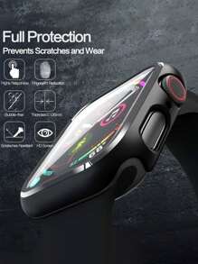 Ốp siêu mỏng có màng cường lực tương thích với Apple Watch Series 1-8 - màu đen - Xem 5