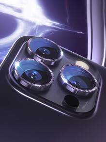 3pcs Grid Print Glass Lens Protector - Silver - View 1