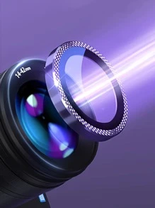 3pcs Grid Print Glass Lens Protector - Silver - View 5