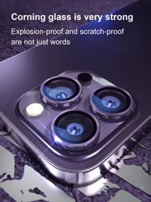 3pcs Grid Print Glass Lens Protector - Silver - View 6