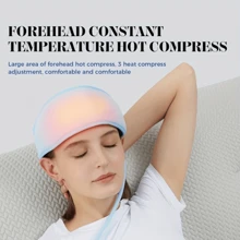 電動氣壓頭部按摩器,具熱療、揉揉、氣袋按摩、頭皮深層按摩功能,帶頭帶舒緩疼痛