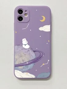 Handyhülle mit Cartoon Hasen Muster - Mauve - Übersicht 2