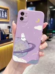Handyhülle mit Cartoon Hasen Muster - Mauve - Übersicht 1