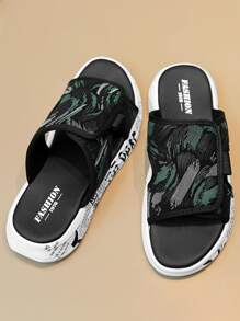 Summer Fashion Street Slippers Adjustable Men Slippers - Black - View 5