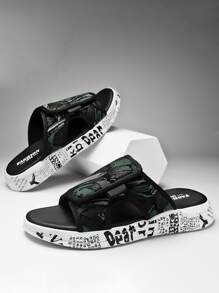 Summer Fashion Street Slippers Adjustable Men Slippers - Black - View 3