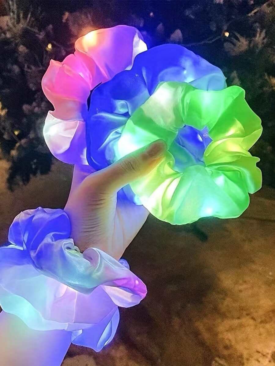 1入組LED燈彈性髮箍適合女孩,帶多種燈模式 - 灰色 - 查看 1