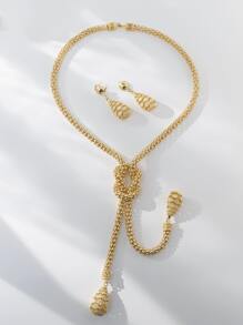 3pcs/set Fashionable Jewelry Set For Women - Gold - View 3