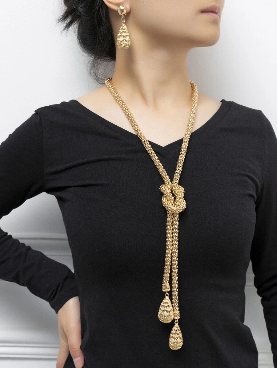 3pcs/set Fashionable Jewelry Set For Women - Gold - View 1