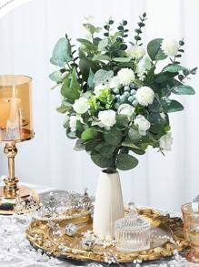 Mother's Day Decoration 9/30/60/120 Pcs 3 Kinds Mixed Eucalyptus Leaves Stems Bulk Artificial Silver Dollar Eucalyptus Leaves Picks Dried Eucalyptus Bundle Faux Spray For Wedding Vase Bouquet Floral Arrangement Decor Gifts Birthday Graduation,Fake Plants