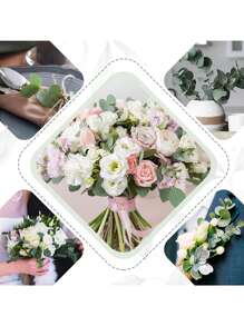 Mother's Day Decoration 9/30/60/120 Pcs 3 Kinds Mixed Eucalyptus Leaves Stems Bulk Artificial Silver Dollar Eucalyptus Leaves Picks Dried Eucalyptus Bundle Faux Spray For Wedding Vase Bouquet Floral Arrangement Decor Gifts Birthday Graduation,Fake Plants