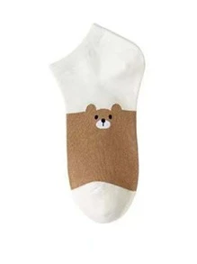 10 Đôi Tất Ngắn Chống Ma Sát Thoáng Khí Cho Nữ Phong Cách Gấu Nâu - Nhiều màu - Xem 6