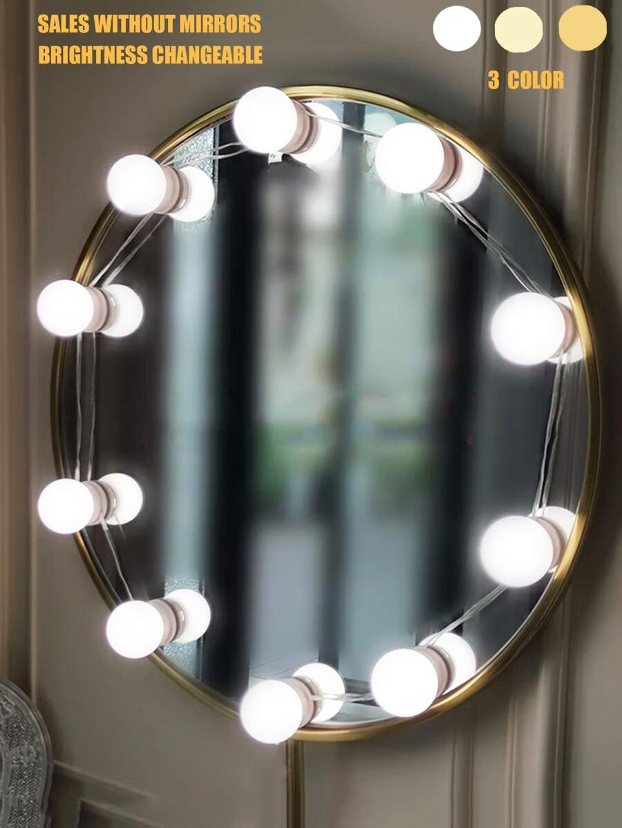 1入組LED化妝鏡簡約風塑膠化妝燈 - 白色 - 查看 1