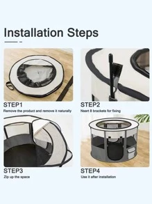 1PC pet bed cat delivery room cat litter cage cat production cage supplies a full set of cat and dog pregnancy breeding box pet waiting for delivery nest isolation dog cat production tool set - Cà phê nâu - Xem 2