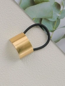 1 Miếng Quý cô Kim loại Textured Arc Hình dạng Dây buộc tóc - Nhiều màu - Xem 1