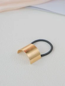 1 Miếng Quý cô Kim loại Textured Arc Hình dạng Dây buộc tóc - Nhiều màu - Xem 5