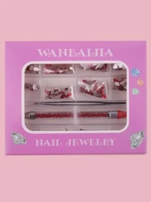 1 hộp Của 13 Lưới Sáng bóng Đỏ  Ly Hình dạng Kim cương giả - Nhiều màu - Xem 5