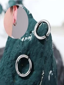 Hoop Earrings - Xám - Xem 2