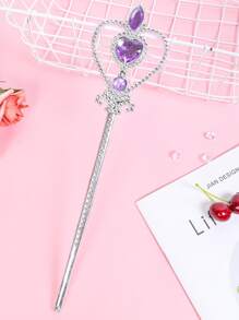 8 piezas de varitas mágicas de princesa en forma de corazón, varitas de hadas adecuadas para accesorios de actuación, regalos, palos de mano de plástico - Morado - Ver 1