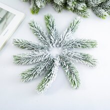 Artificial Flocking Pine Needles Branches Fake Tree Branches DIY Leaves For Christmas Wreaths Accessories Party Holiday Decor