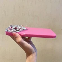 Rhinestone Decor Phone Case - Hot Pink - View 5