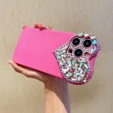 Rhinestone Decor Phone Case - Hot Pink - View 6