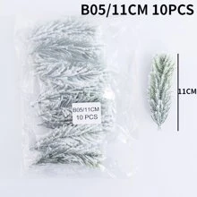 Artificial Flocking Pine Needles Branches Fake Tree Branches DIY Leaves For Christmas Wreaths Accessories Party Holiday Decor