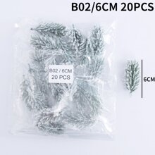 Artificial Flocking Pine Needles Branches Fake Tree Branches DIY Leaves For Christmas Wreaths Accessories Party Holiday Decor