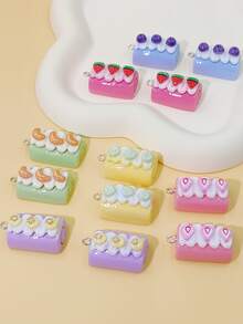 12入組/套水果蛋糕DIY吊墜適合女士DIY首飾製作 - 彩色 - 查看 5